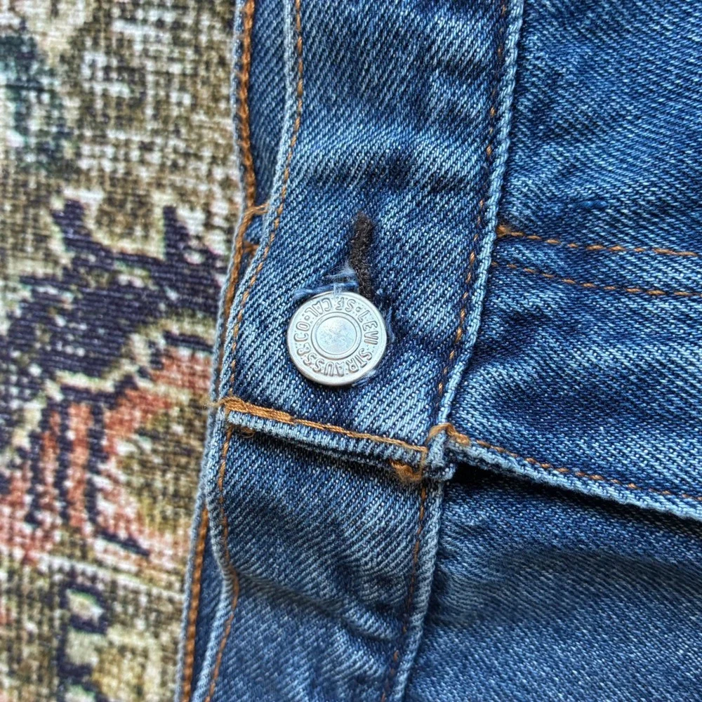 Levis 517 Mens Bootcut Medium Wash Denim Jeans Raw Hem Western cowboy Sz 36x33.5